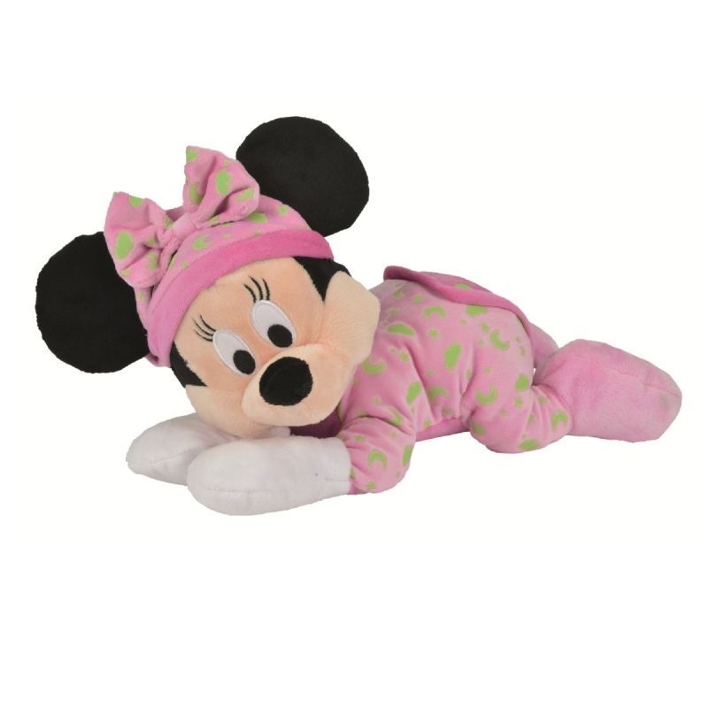  minnie souris peluche allongé luminescente rose 30 cm 